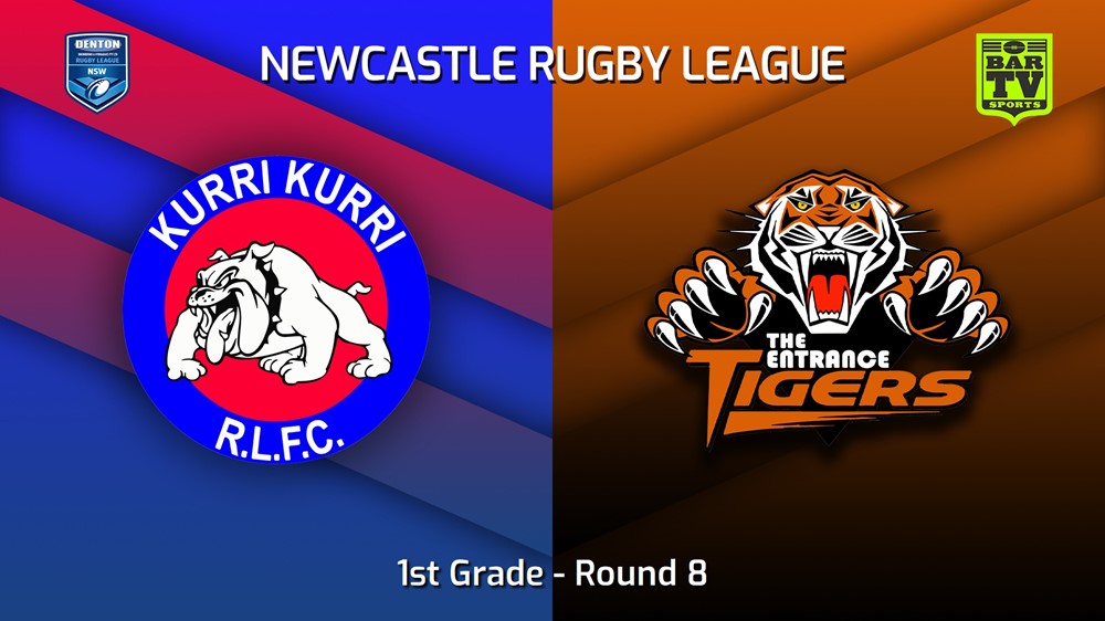 230520-Newcastle RL Round 8 - 1st Grade - Kurri Kurri Bulldogs v The Entrance Tigers Minigame Slate Image
