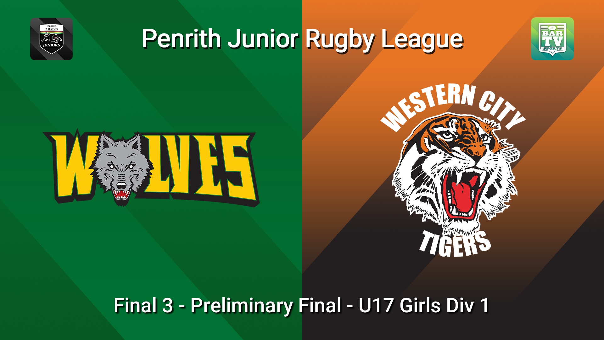 260822-video-Penrith & District Junior Rugby League Final 3 - Preliminary Final - U17 Girls Div 1 - Windsor Wolves v Western City Tigers Slate Image