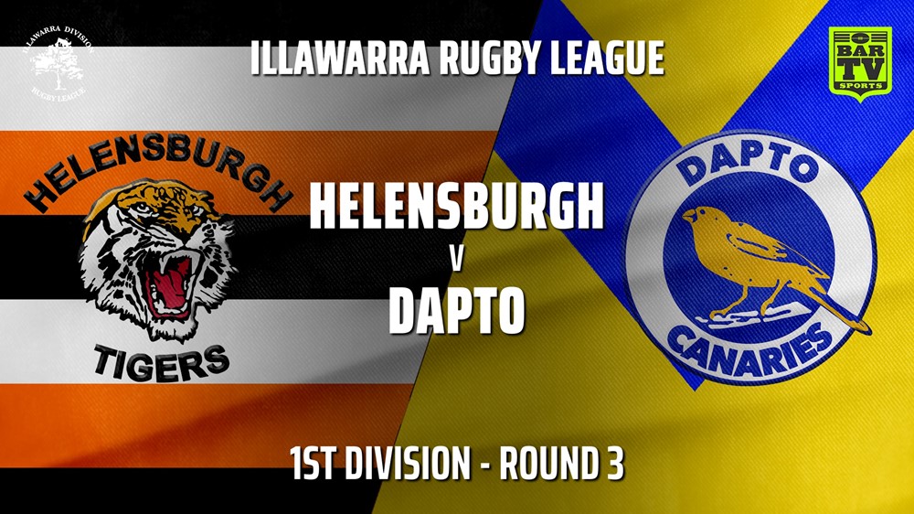 210421-IRL Round 3 - 1st Division - Helensburgh Tigers v Dapto Canaries Slate Image