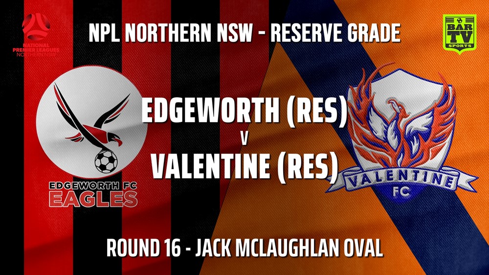 MINI GAME: NNSW NPL Res Round 16 - Edgeworth Eagles v Valentine Phoenix FC Slate Image