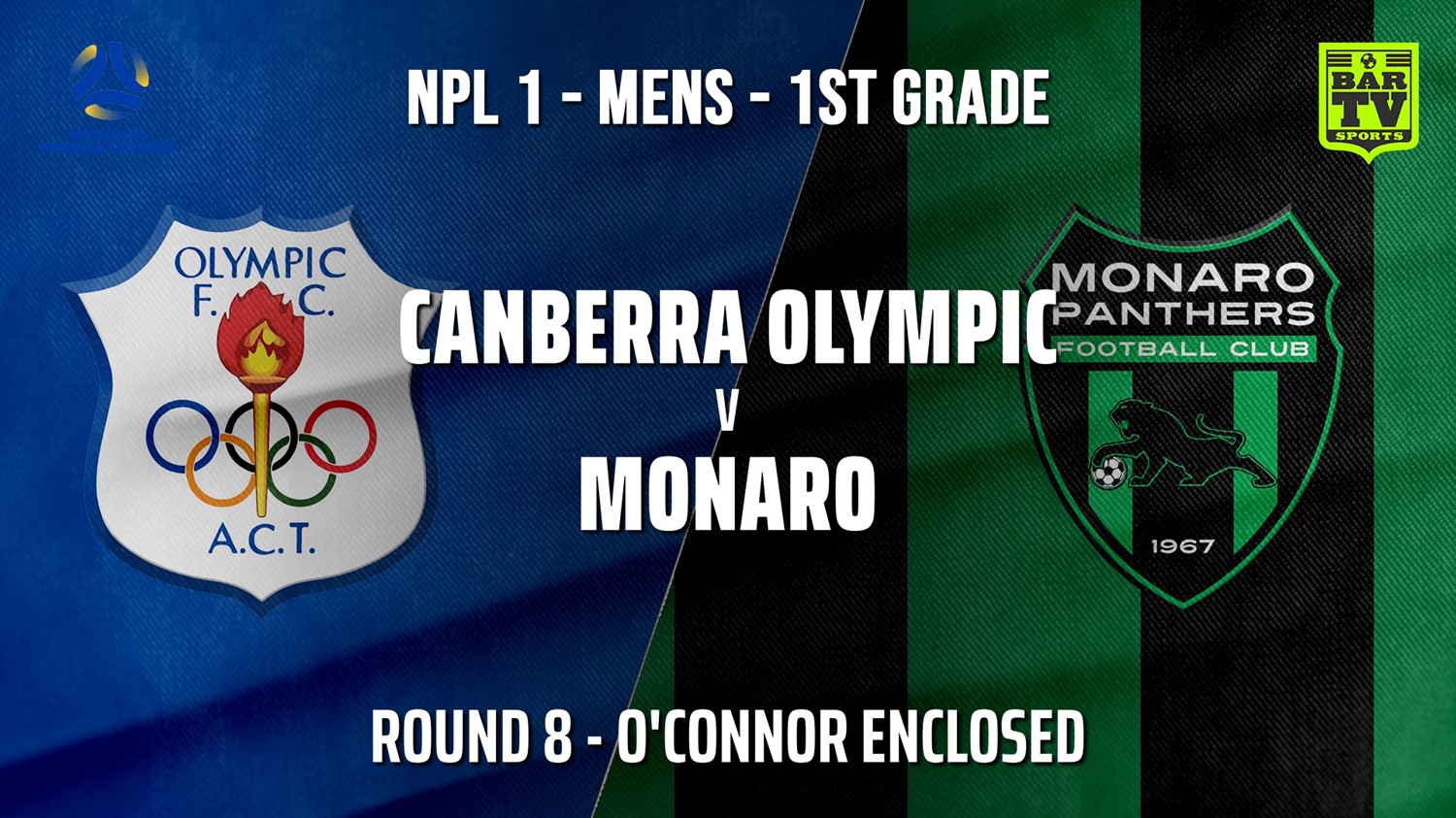 210529-NPL - CAPITAL Round 8 - Canberra Olympic FC v Monaro Panthers FC Minigame Slate Image