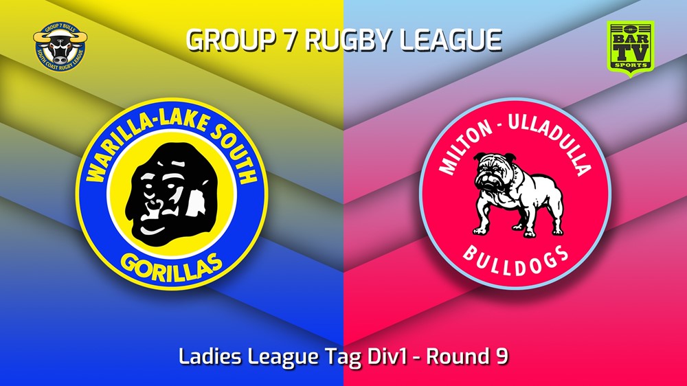 230528-South Coast Round 9 - Ladies League Tag Div1 - Warilla-Lake South Gorillas v Milton-Ulladulla Bulldogs Slate Image