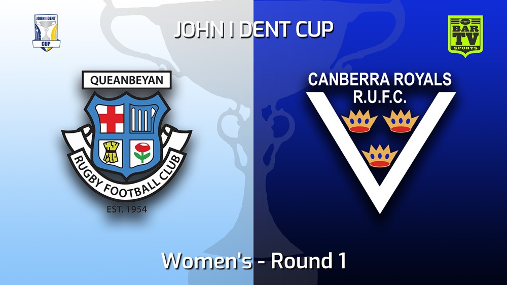 MINI GAME: John I Dent (ACT) Round 1 - Women's - Queanbeyan Whites v Canberra Royals Slate Image