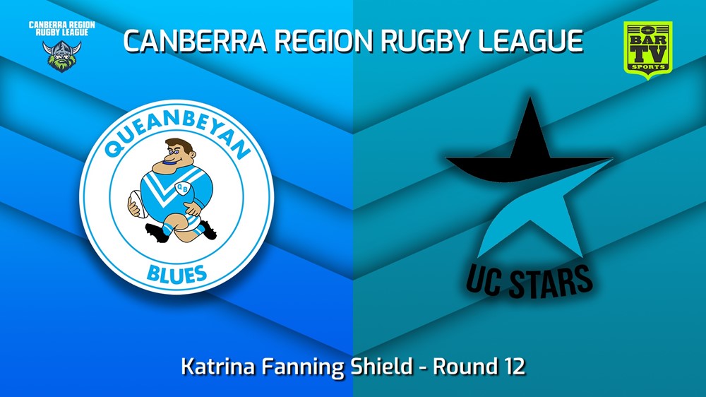 220730-Canberra Round 12 - Katrina Fanning Shield - Queanbeyan Blues v UC Stars Minigame Slate Image