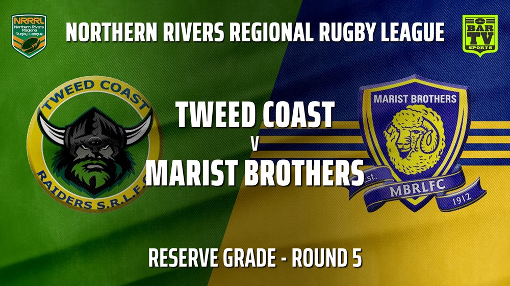 210530-NRRRL Round 5 - Reserve Grade - Tweed Coast Raiders v Lismore Marist Brothers Rams Slate Image
