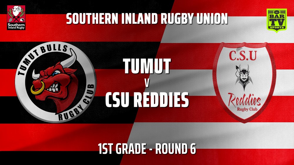 210515-Southern Inland Rugby Union Round 6 - 1st Grade - Tumut Bulls v CSU Reddies Minigame Slate Image