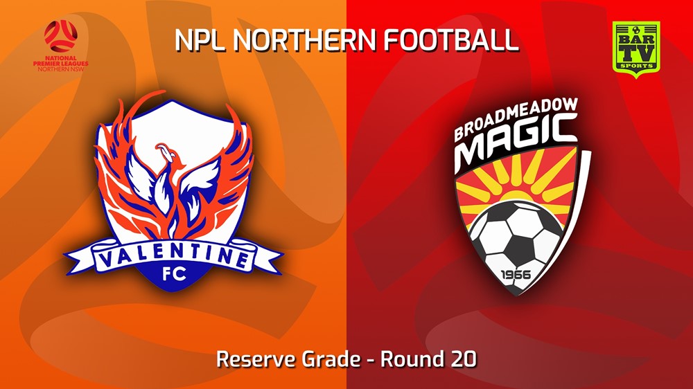 MINI GAME: NNSW NPLM Res Round 20 - Valentine Phoenix FC Res v Broadmeadow Magic Res Slate Image