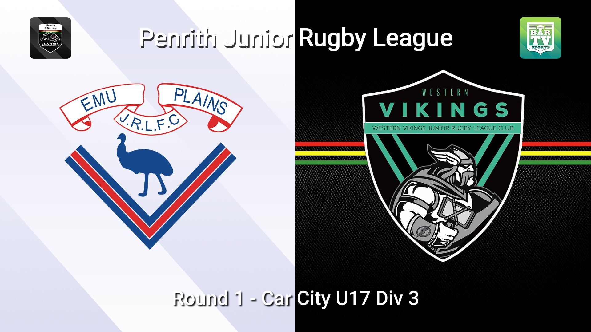 260418-video-Penrith & District Junior Rugby League Round 1 - Car City U17 Div 3 - Emu Plains v Western Vikings Slate Image