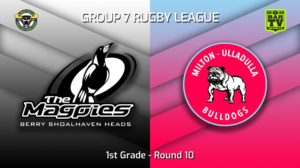 MINI GAME: South Coast Round 10 - 1st Grade - Berry-Shoalhaven Heads Magpies v Milton-Ulladulla Bulldogs Slate Image