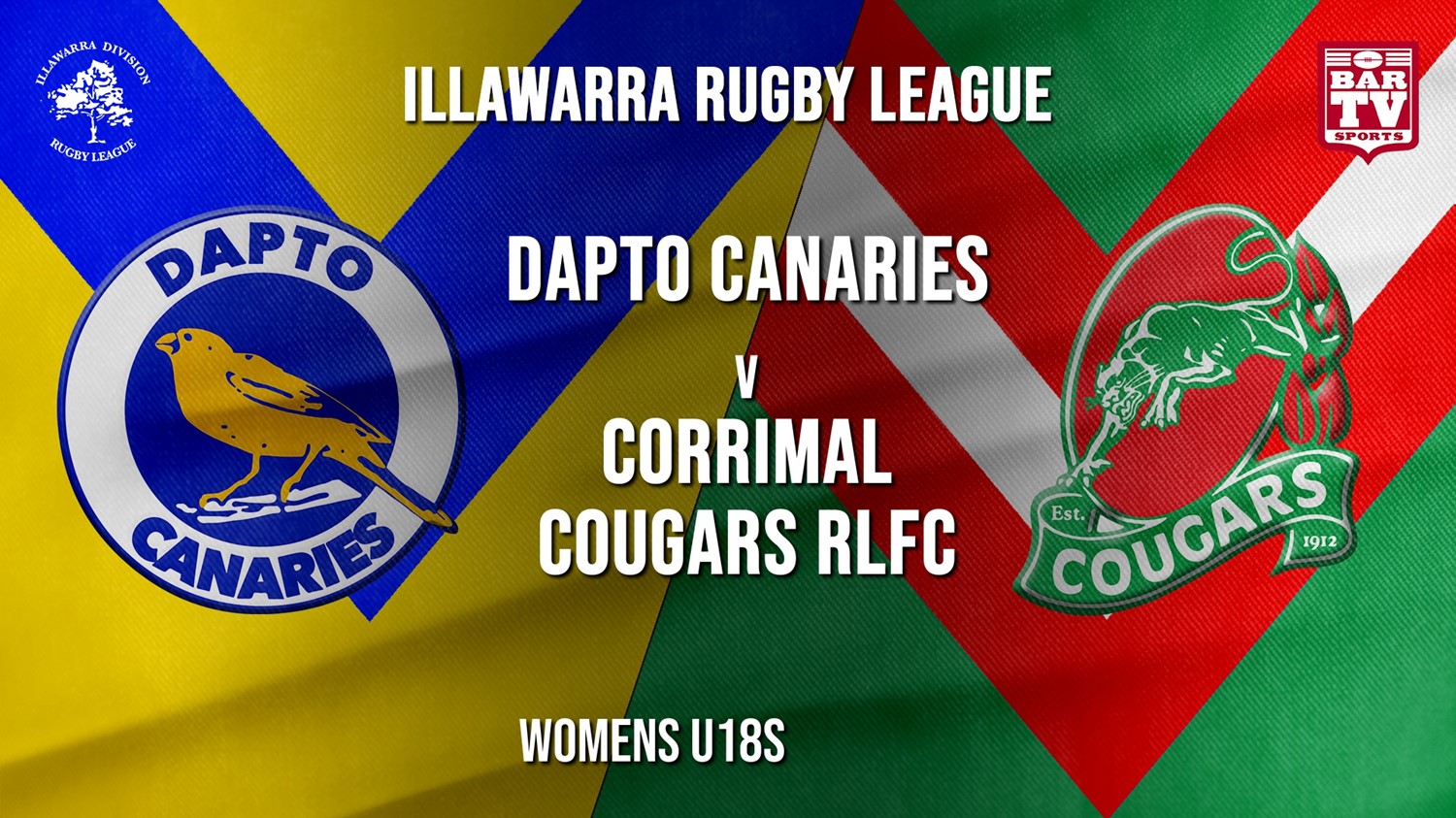 IRL Womens U18s - Dapto Canaries v Corrimal Cougars RLFC Minigame Slate Image