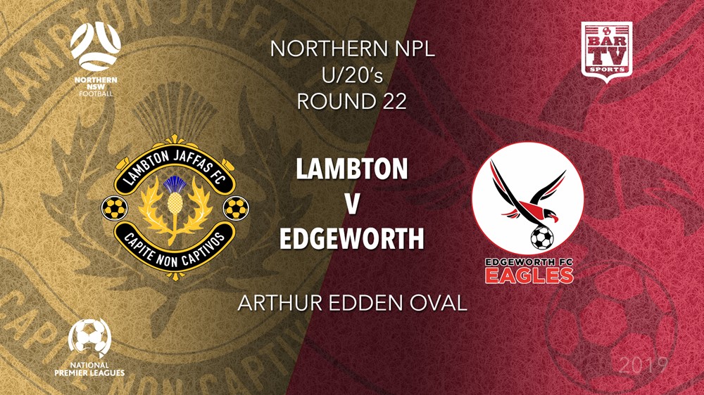 NPL Youth - Northern NSW Round 22 - Lambton Jaffas FC U20 v Edgeworth Eagles FC U20 Slate Image