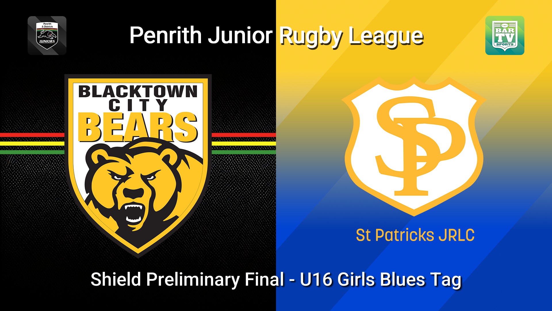 260823-video-Penrith & District Junior Rugby League Shield Preliminary Final - U16 Girls Blues Tag - Blacktown City v St Patricks Slate Image