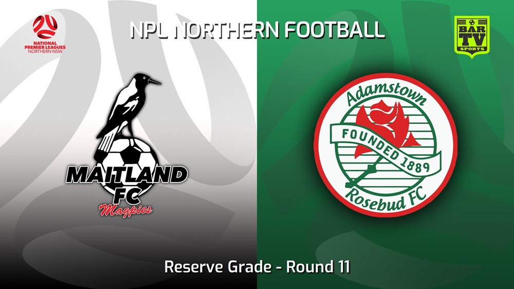 230513-NNSW NPLM Res Round 11 - Maitland FC Res v Adamstown Rosebud FC Res Slate Image