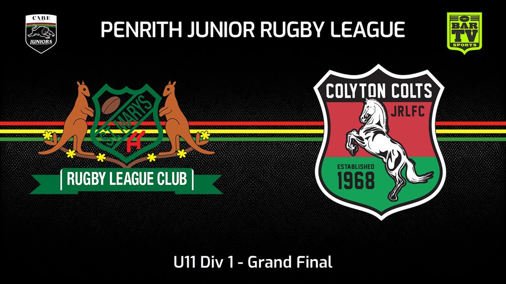 230826-Penrith & District Junior Rugby League Grand Final - U11 Div 1 - St Marys v Colyton Colts Slate Image