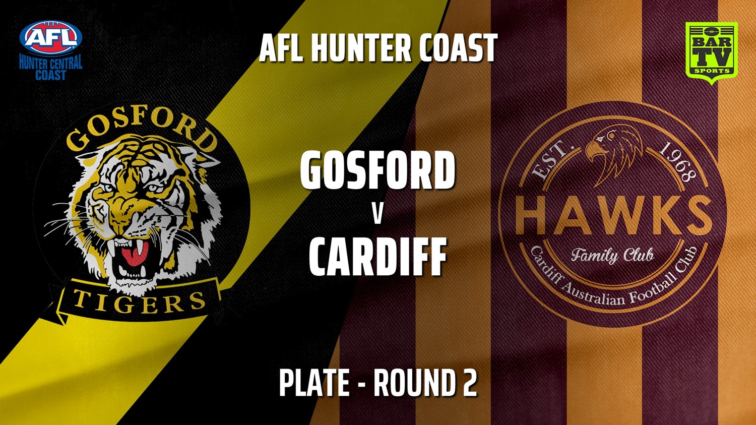 AFL HCC Round 2 - Plate - Gosford Tigers v Cardiff Hawks Slate Image