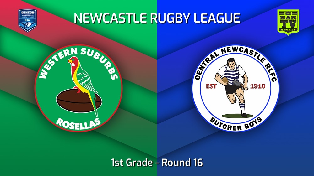 230722-Newcastle RL Round 16 - 1st Grade - Western Suburbs Rosellas v Central Newcastle Butcher Boys Minigame Slate Image