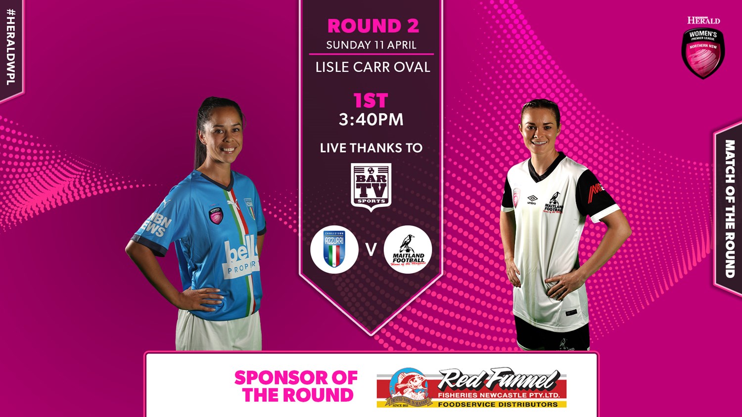 Herald Women’s Premier League Round 3 - 1st Grade - Charlestown Azzurri FC (women) v Maitland FC (women) Slate Image