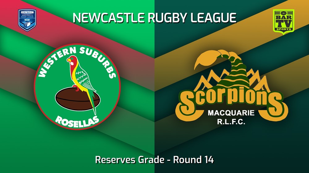220703-Newcastle Round 14 - Reserves Grade - Western Suburbs Rosellas v Macquarie Scorpions Slate Image