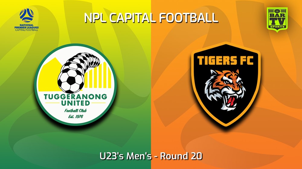 230826-Capital NPL U23 Round 20 - Tuggeranong United U23 v Tigers FC U23 Slate Image