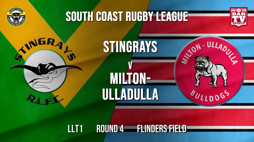 Group 7 RL Round 4 - LLT1 - Stingrays of Shellharbour v Milton-Ulladulla Bulldogs Slate Image