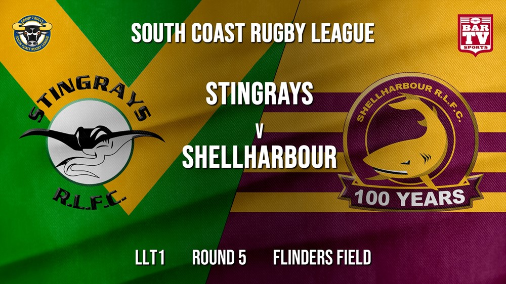 Group 7 RL Round 5 - LLT1 - Stingrays of Shellharbour v Shellharbour Sharks Slate Image