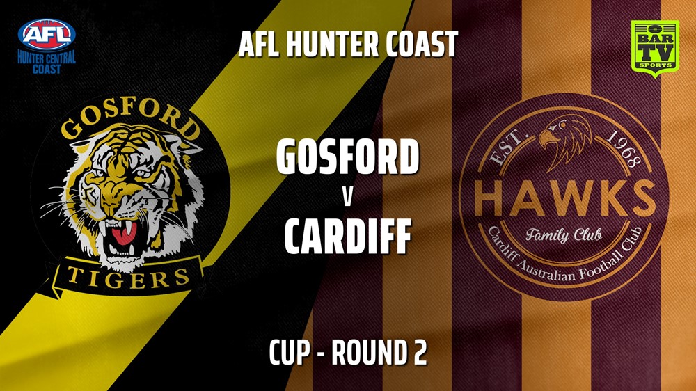 AFL HCC Round 2 - Cup - Gosford Tigers v Cardiff Hawks Slate Image
