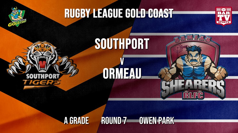 RLGC Round 7 - A Grade - Southport Tigers v Ormeau Shearers Slate Image