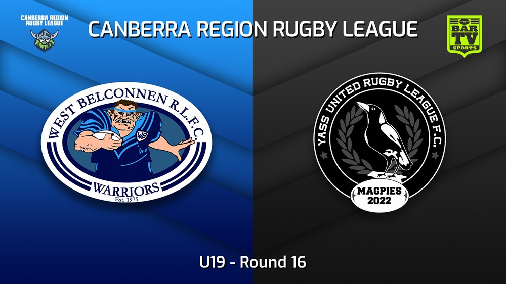 230813-Canberra Round 16 - U19 - West Belconnen Warriors v Yass Magpies Slate Image