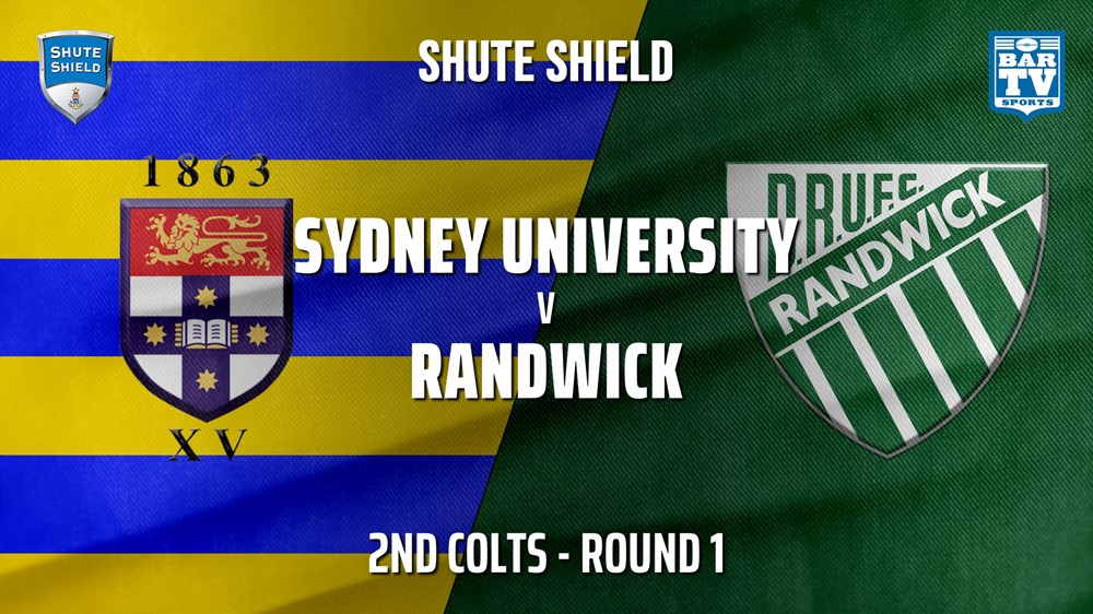 Shute Shield Round 1 - 2nd Colts - Sydney University v Randwick Slate Image