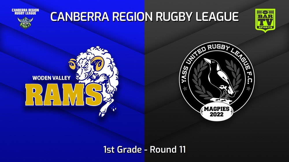 220702-Canberra Round 11 - 1st Grade - Woden Valley Rams v Yass Magpies Slate Image