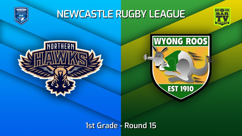 230709-Newcastle RL Round 15 - 1st Grade - Northern Hawks v Wyong Roos Slate Image