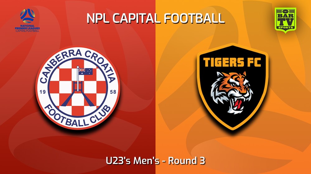 230422-Capital NPL U23 Round 3 - Canberra Croatia FC U23 v Tigers FC U23 Slate Image