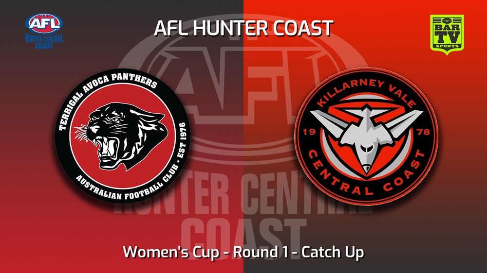 MINI GAME: AFL Hunter Central Coast Round 1 - Catch Up - Women's Cup - Terrigal Avoca Panthers v Killarney Vale Bombers Slate Image
