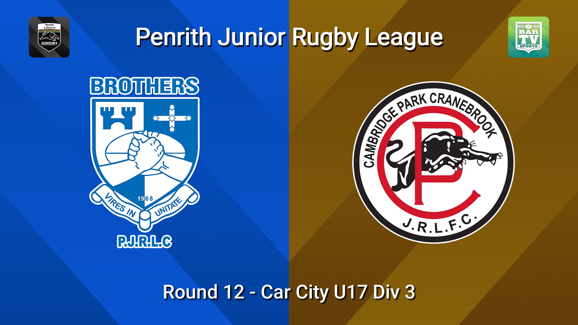 260718-video-Penrith & District Junior Rugby League Round 12 - Car City U17 Div 3 - Brothers v Cambridge Park Slate Image