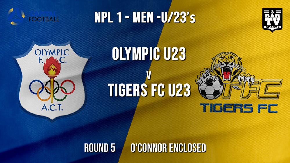NPL1 Men - U23 - Capital Football  Round 5 - Canberra Olympic U23 v Tigers FC U23 Slate Image