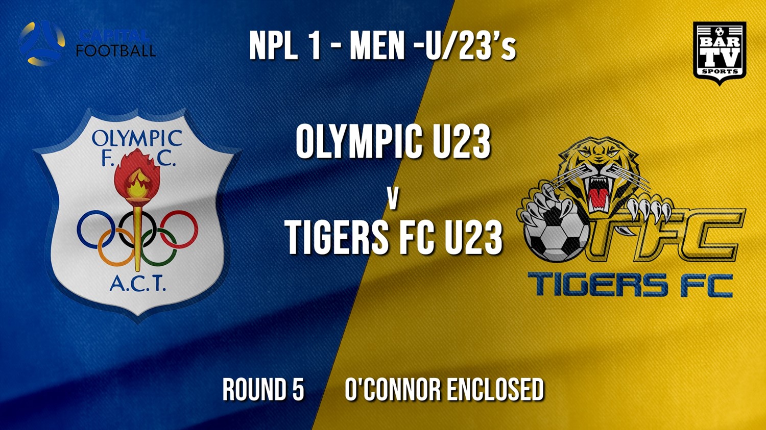 NPL1 Men - U23 - Capital Football  Round 5 - Canberra Olympic U23 v Tigers FC U23 Minigame Slate Image