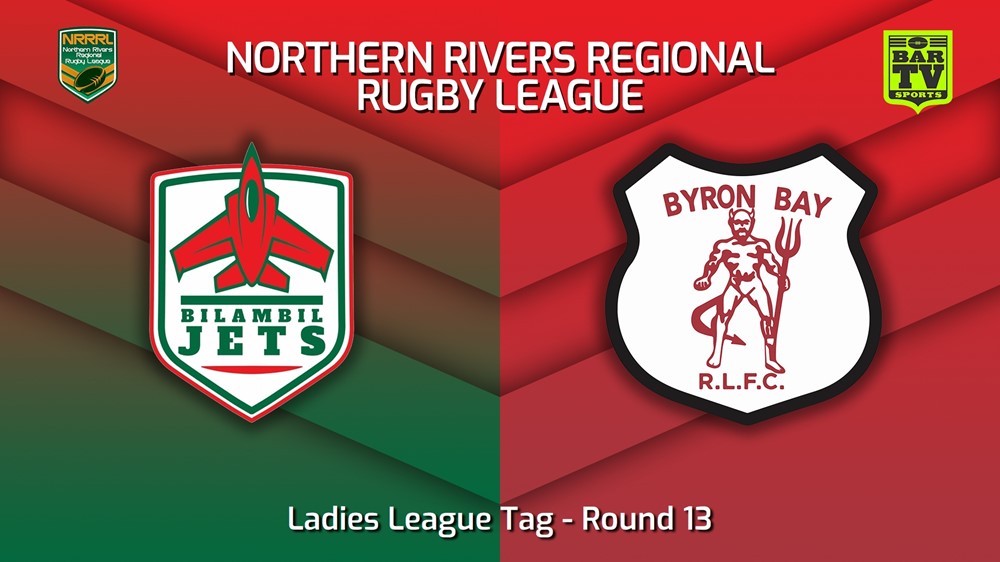 230716-Northern Rivers Round 13 - Ladies League Tag - Bilambil Jets v Byron Bay Red Devils Minigame Slate Image