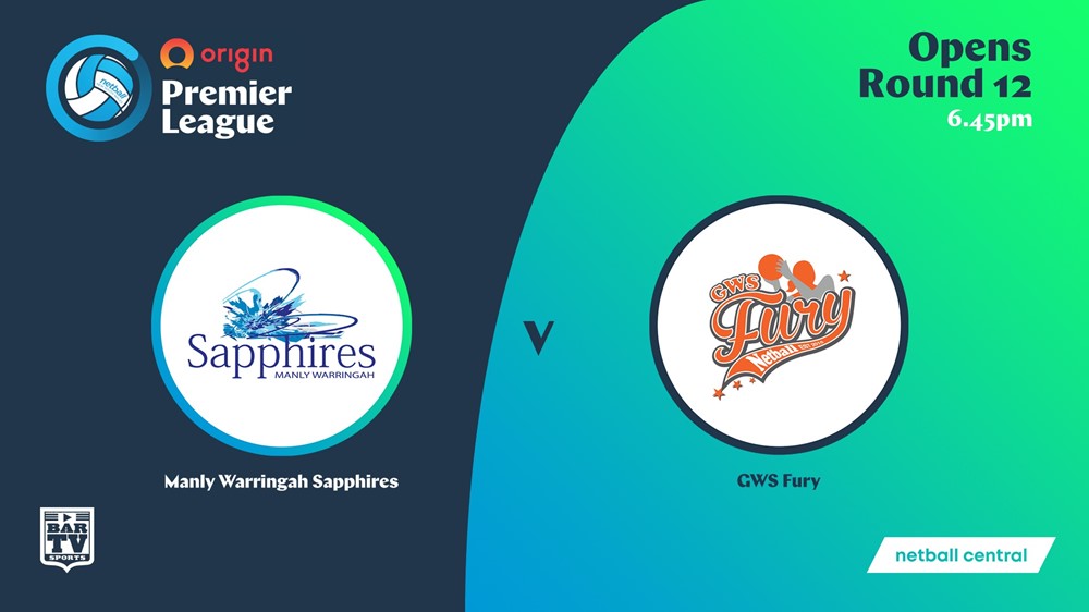 NSW Prem League Round 12 - Opens - Manly Warringah Sapphires v GWS Fury Minigame Slate Image