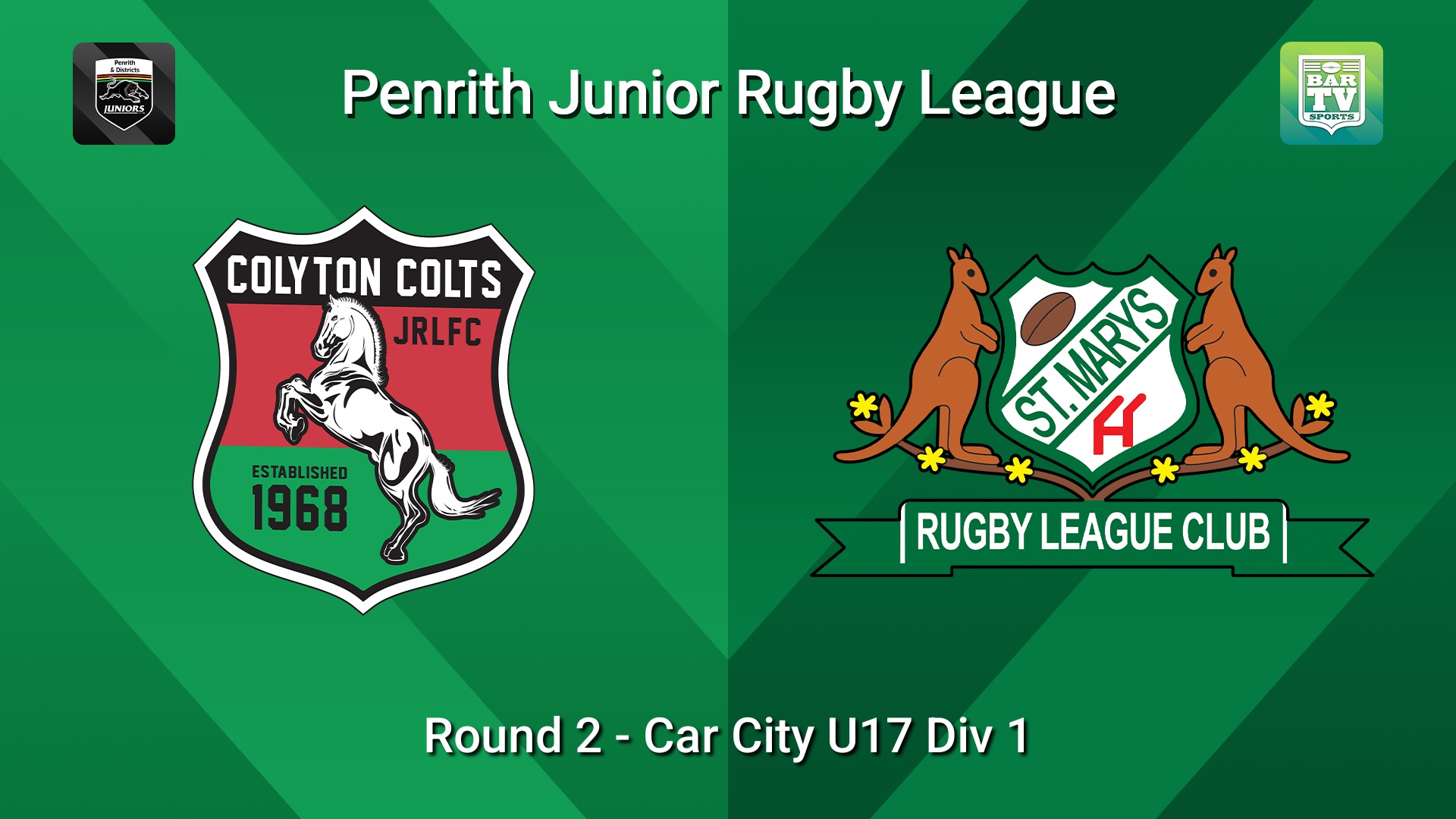 260502-video-Penrith & District Junior Rugby League Round 2 - Car City U17 Div 1 - Colyton v St Marys Slate Image