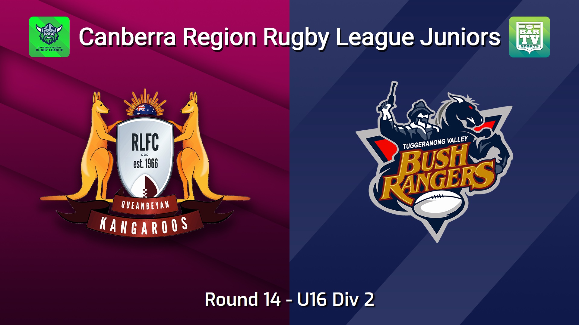 260807-video-Canberra Region Rugby League Juniors Round 14 - U16 Div 2 - Queanbeyan Kangaroos Juniors v Tuggeranong Bushrangers Slate Image