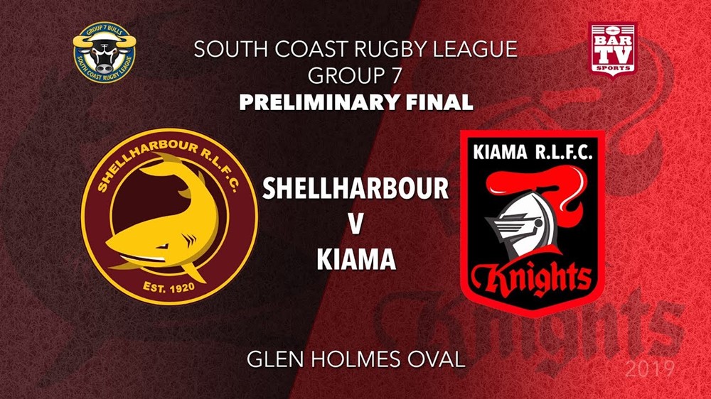  Group 7 South Coast Rugby League Preliminary Final - 1st Grade - Shellharbour Sharks v  Kiama Knights Slate Image