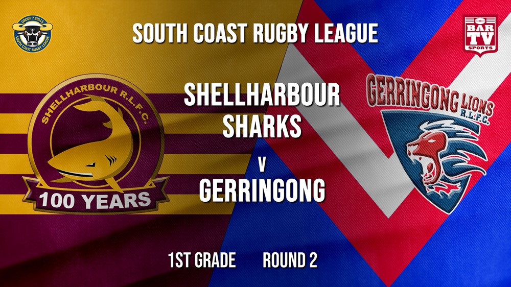 Group 7 RL Round 2 - 1st Grade - Shellharbour Sharks v Gerringong Slate Image