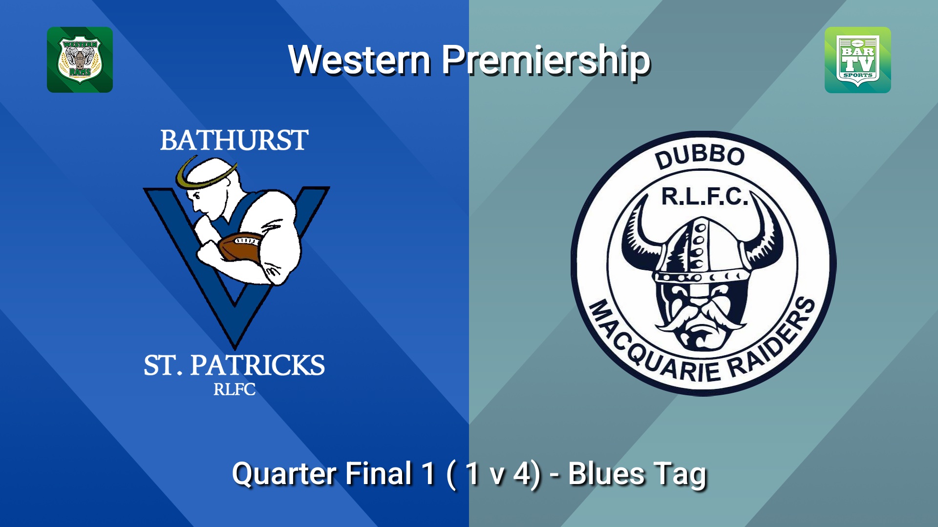 260816-video-Western Premiership Quarter Final 1 ( 1 v 4)  - Blues Tag - Bathurst St. Pats v Dubbo Macquarie Raiders (1) Slate Image