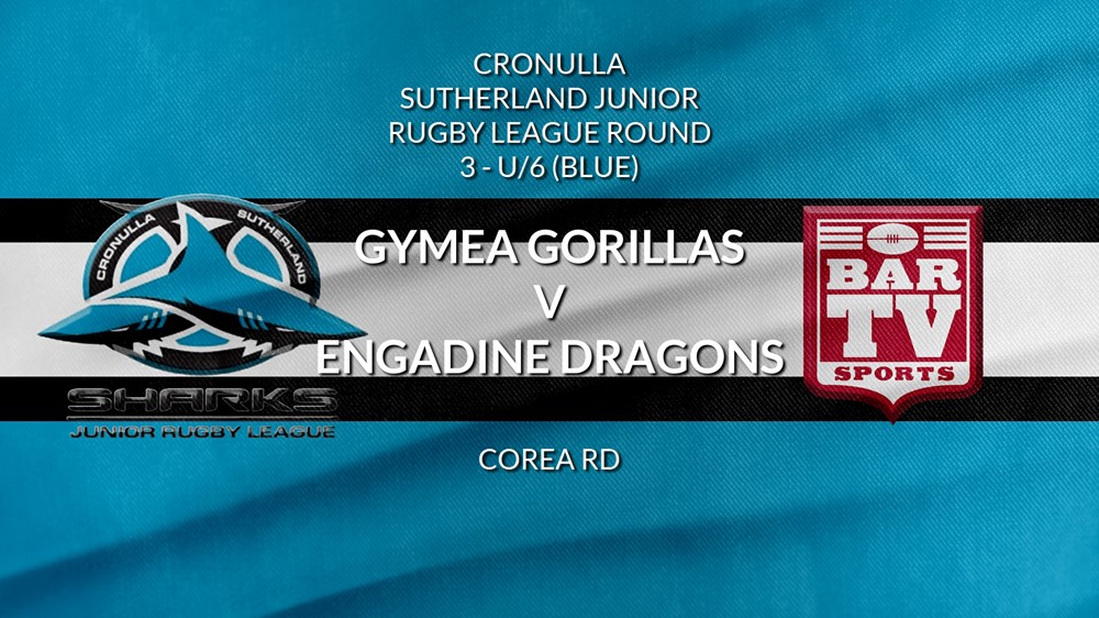 Cronulla Sutherland Junior Rugby League Round 3 - U/6 (Blue) - Gymea Gorillas v Engadine Dragons Slate Image