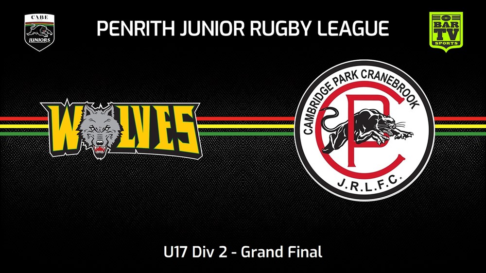 230820-Penrith & District Junior Rugby League Grand Final - U17 Div 2 - Windsor Wolves v Cambridge Park Slate Image