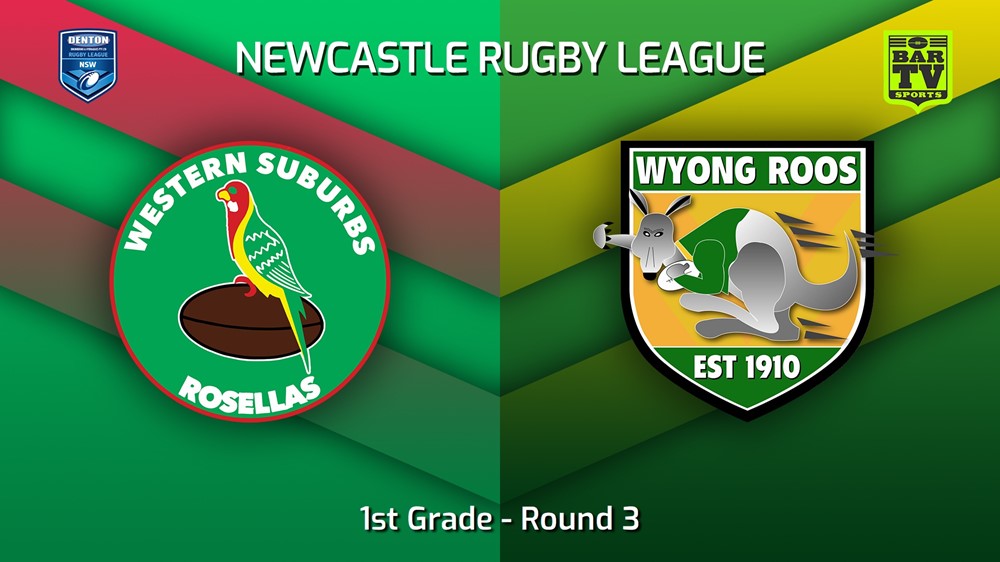 230406-Newcastle RL Round 3 - 1st Grade - Western Suburbs Rosellas v Wyong Roos Slate Image
