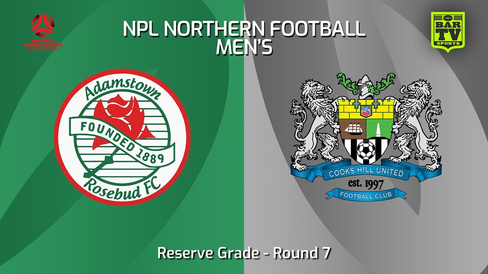 240413-NNSW NPLM Res Round 7 - Adamstown Rosebud FC Res v Cooks Hill United FC Res Slate Image