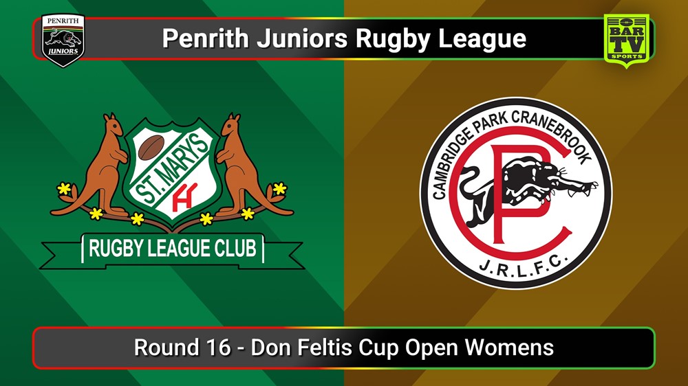 250801-video-Penrith & District Junior Rugby League Round 16 - Don Feltis Cup Open Womens - St Marys v Cambridge Park Slate Image