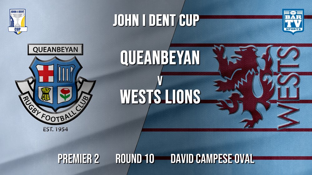 John I Dent Round 10 - Premier 2 - Queanbeyan Whites v Wests Lions Slate Image