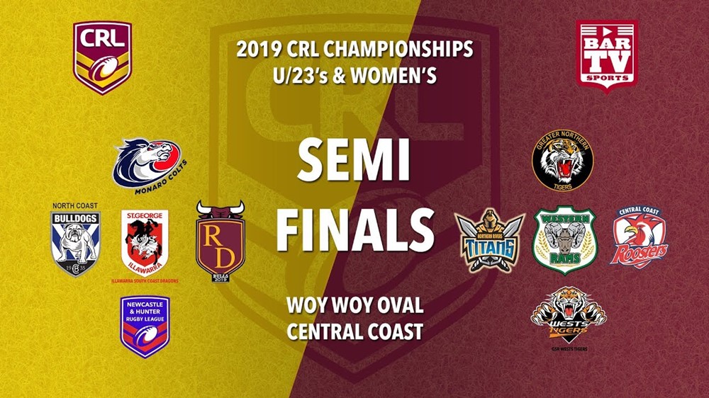 2019 CRL U23s and Womens Semi Final - Central Coast Roosters v Riverina Bulls Slate Image